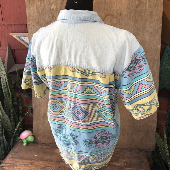 Womens Vintage 90s South Western Embroidered Button Up Size M - Picture 6 of 6